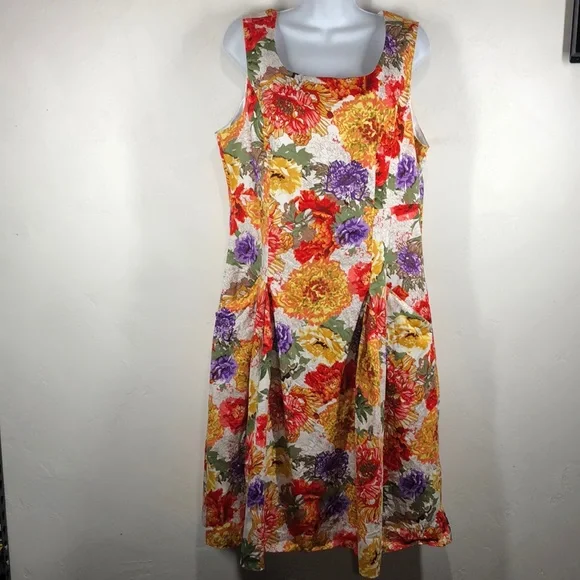 Chadwicks Dresses | Chadwicks Floral Dress Size 16 | Color: Orange/Red | Size: 16 | Ulman235's Closet